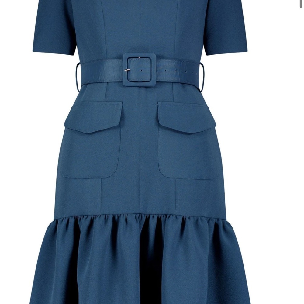Mac DUGGAL Elegant Blue Belted Dress
